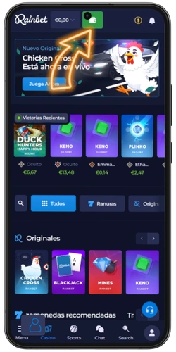 Acceder a la caja de Rainbet